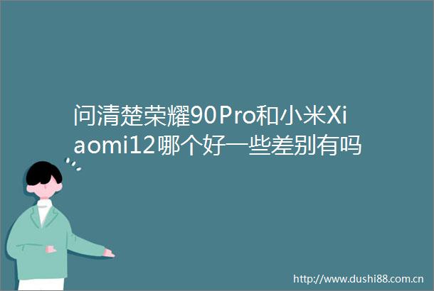 问清楚荣耀90Pro和小米Xiaomi12哪个好一些差别有吗高手进来讲一讲