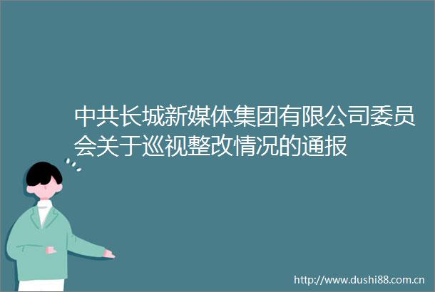 长城新媒体集团有限公司委员会关于巡视整改情况的通报
