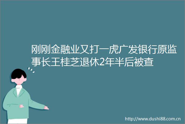 刚刚金融业又打一虎广发银行原监事长王桂芝退休2年半后被查