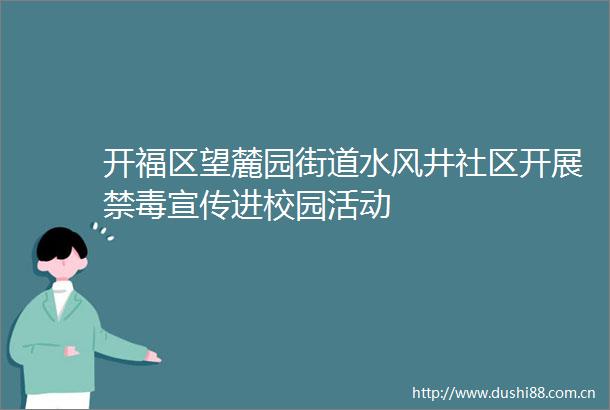 开福区望麓园街道水风井社区开展禁毒宣传进校园活动