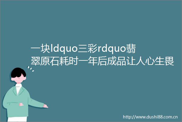 一块ldquo三彩rdquo翡翠原石耗时一年后成品让人心生畏惧