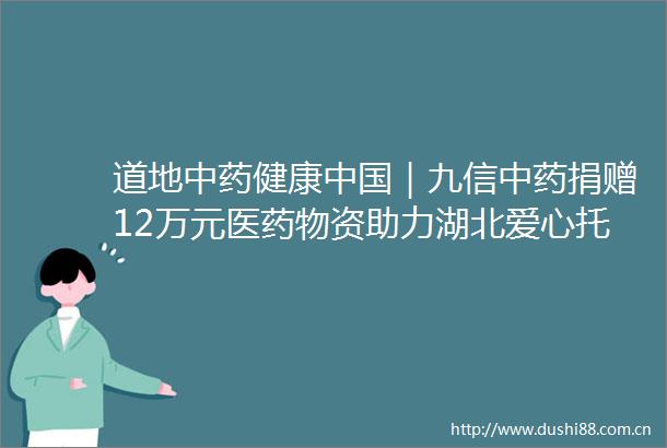 道地中药健康｜九信中药捐赠12万元医药物资助力湖北爱心托管班七彩假期志愿服务项目