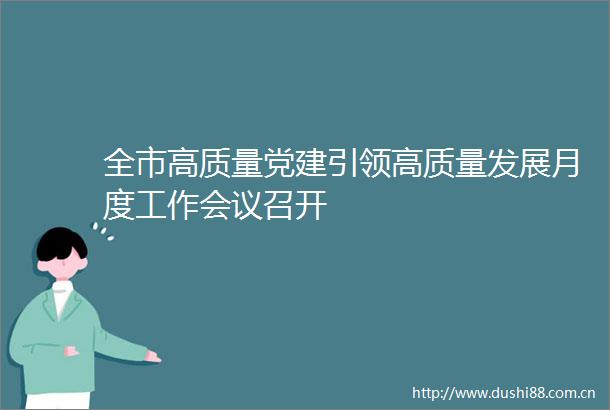 全市高质量党建引领高质量发展月度工作会议召开