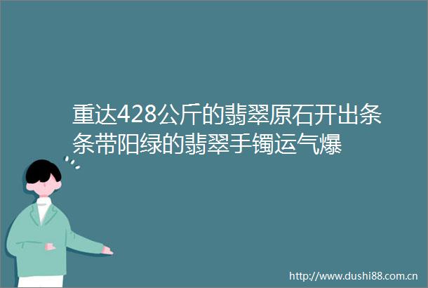 重达428公斤的翡翠原石开出条条带阳绿的翡翠手镯运气爆