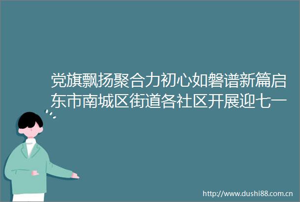 党旗飘扬聚合力初心如磐谱新篇启东市南城区街道各社区开展迎七一主题党日活动