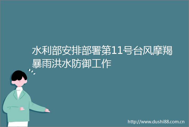 水利部安排部署第11号台风摩羯暴雨洪水防御工作