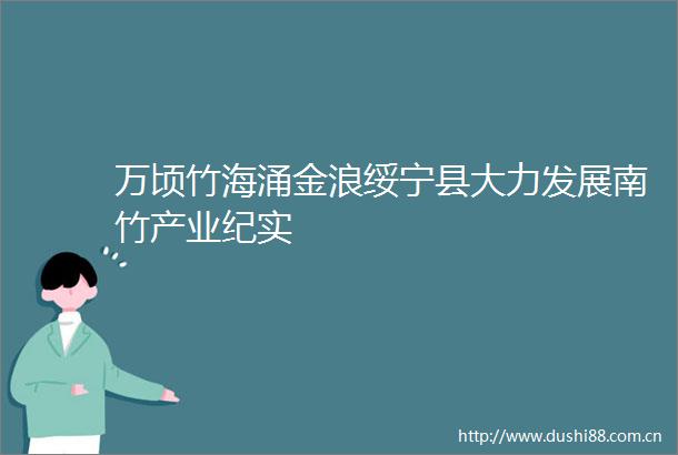 万顷竹海涌金浪绥宁县大力发展南竹产业纪实
