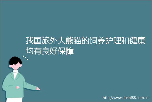 我国旅外大熊猫的饲养护理和健康均有良好保障