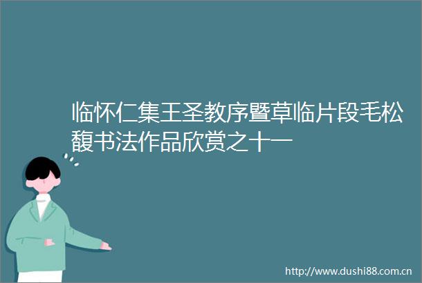 临怀仁集王圣教序暨草临片段毛松馥书法作品欣赏之十一