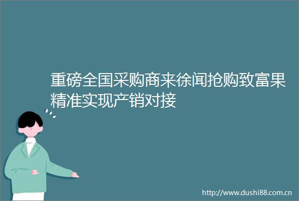 重磅全国采购商来徐闻抢购致富果精准实现产销对接