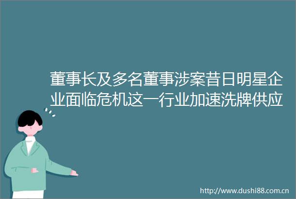 董事长及多名董事涉案昔日明星企业面临危机这一行业加速洗牌供应链与成本问题凸显