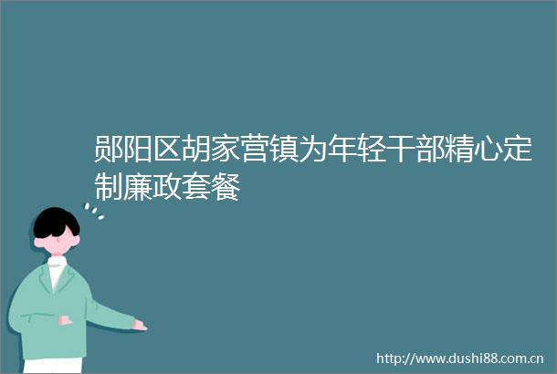 郧阳区胡家营镇为年轻精心定制廉政套餐