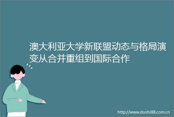 澳大利亚大学新联盟动态与格局演变从合并重组到国际合作