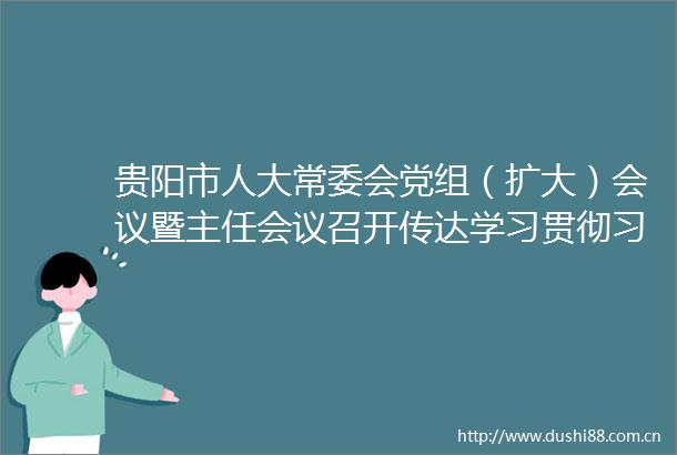 贵阳市人大常委会党组（扩大）会议暨主任会议召开传达学习贯彻总书记近期重要讲话精神及近期省市重要会议精神
