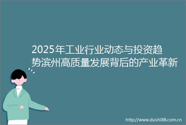 2025年工业行业动态与投资趋势滨州高质量发展背后的产业革新密码