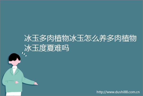 冰玉多肉植物冰玉怎么养多肉植物冰玉度夏难吗