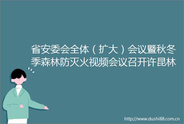 省安委会全体（扩大）会议暨秋冬季森林防灭火视频会议召开许昆林出席并讲话