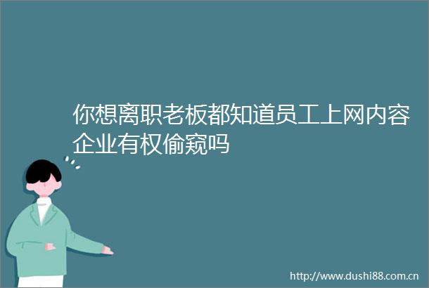 你想离职老板都知道员工上网内容企业有权偷窥吗
