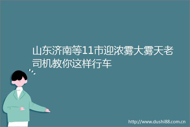 山东济南等11市迎浓雾大雾天老司机教你这样行车