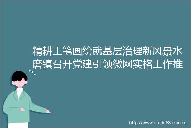精耕工笔画绘就基层治理新风景水磨镇召开党建引领微网实格工作推进会