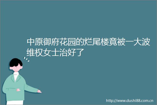 中原御府花园的烂尾楼竟被一维权女士治好了
