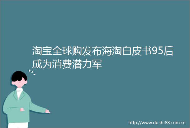 淘宝全球购发布海淘白皮书95后成为消费潜力军