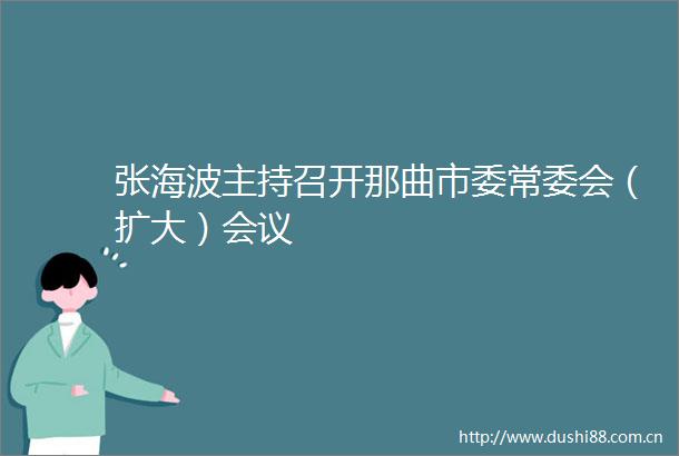 张海波主持召开那曲市委常委会（扩大）会议