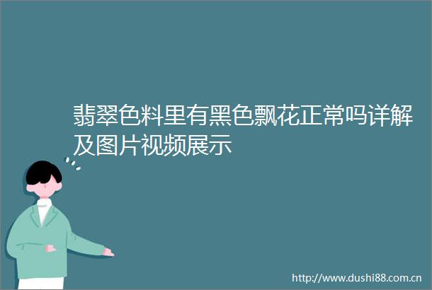 翡翠色料里有黑色飘花正常吗详解及图片视频展示