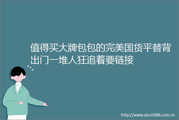 值得买大牌包包的完美国货平替背出门一堆人狂追着要链接