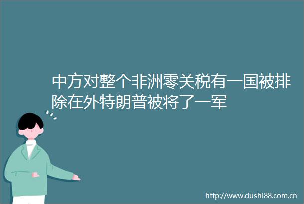 中方对整个非洲零关税有一国被排除在外特朗普被将了一军