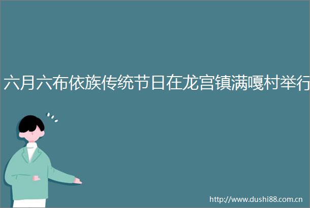 六月六布依族传统节日在龙宫镇满嘎村举行