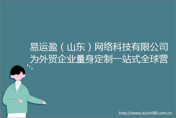 易运盈（山东）网络科技有限公司为外贸企业量身定制一站式全球营销服务