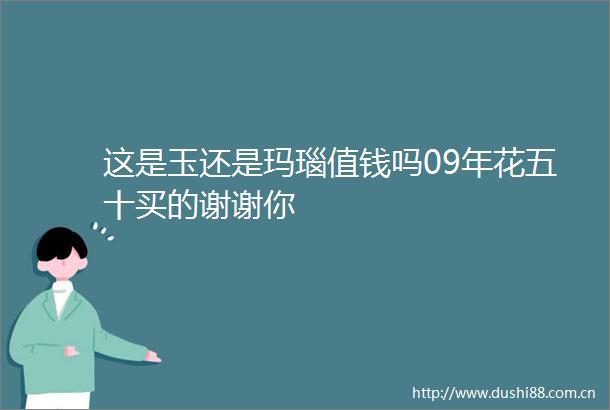 这是玉还是玛瑙值钱吗09年花五十买的谢谢你