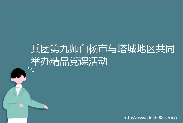 兵团第九师白杨市与塔城地区共同举办精品党课活动