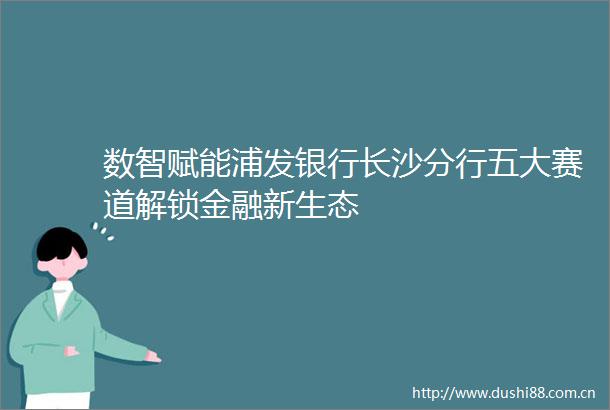 数智赋能浦发银行长沙分行五大赛道解锁金融新生态