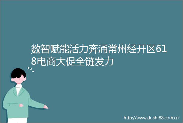 数智赋能活力奔涌常州经开区618电商大促全链发力