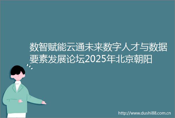 数智赋能云通未来数字人才与数据要素发展论坛2025年北京朝阳科学家会客厅首场活动成功举办