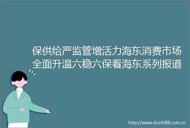 保供给严监管增活力海东消费市场全面升温六稳六保看海东系列报道之八