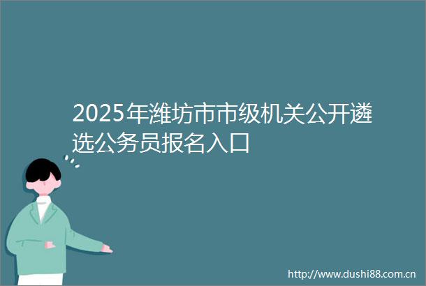 2025年潍坊市市级机关公开遴选员报名入口
