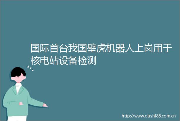 国际首台我国壁虎机器人上岗用于核电站设备检测
