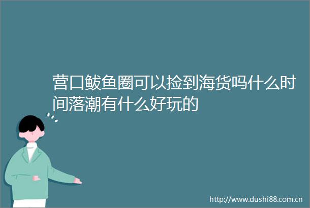 营口鲅鱼圈可以捡到海货吗什么时间落潮有什么好玩的