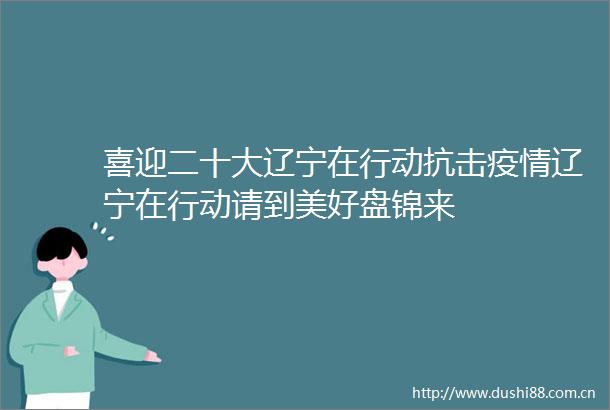 喜迎二十大辽宁在行动抗击疫情辽宁在行动请到美好盘锦来