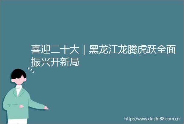 喜迎二十大｜黑龙江龙腾虎跃全面振兴开新局