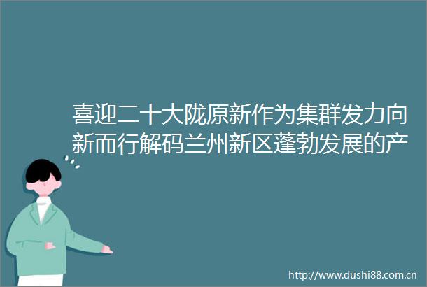 喜迎二十大陇原新作为集群发力向新而行解码兰州新区蓬勃发展的产业逻辑