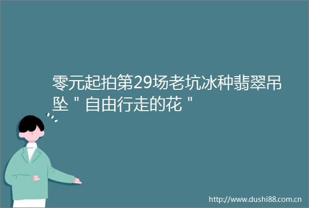 零元起拍第29场老坑冰种翡翠吊坠＂自由行走的花＂