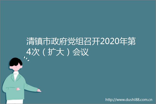 清镇市党组召开2020年第4次（扩大）会议