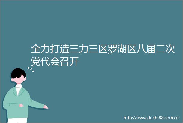 全力打造三力三区罗湖区八届二次党代会召开