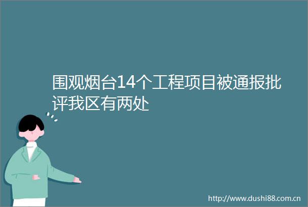 围观烟台14个工程项目被通报批评我区有两处