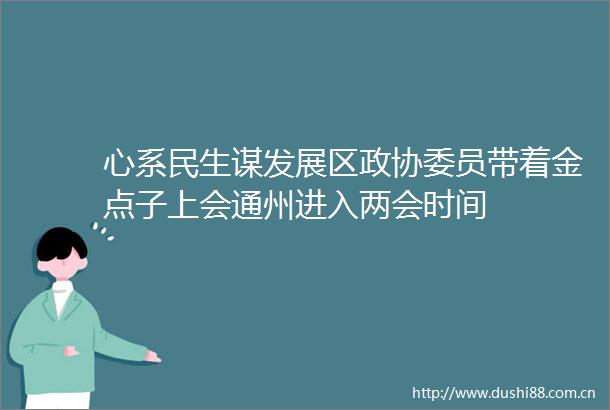 心系民生谋发展区政协委员带着金点子上会通州进入两会时间