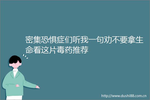 密集恐惧症们听我一句劝不要拿生命看这片毒药推荐